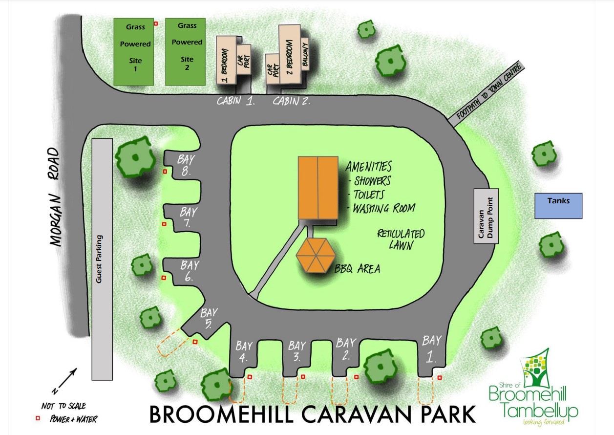 Broomehill Caravan Park - Site Map