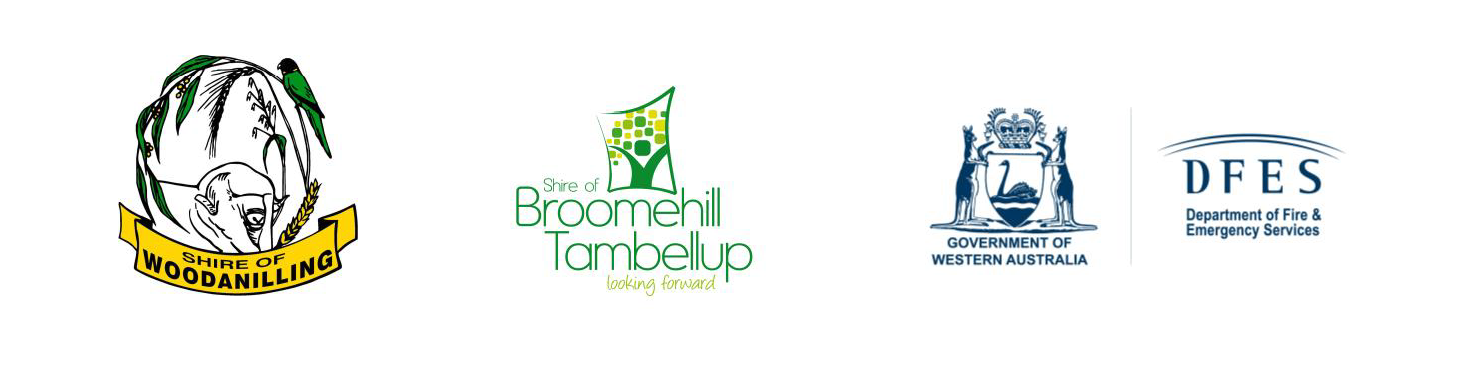 Shire of Woodanilling, Shire of Broomehill-Tambellup and DFES logos
