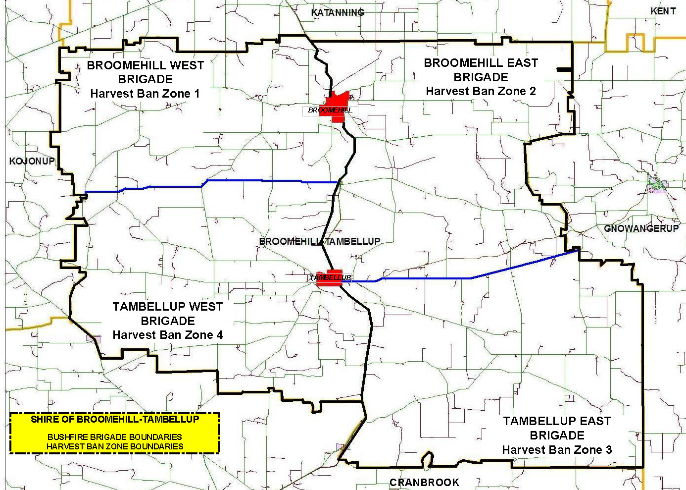 Shire Map Brigade Zones
