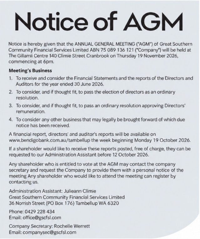 Bendigo Bank AGM