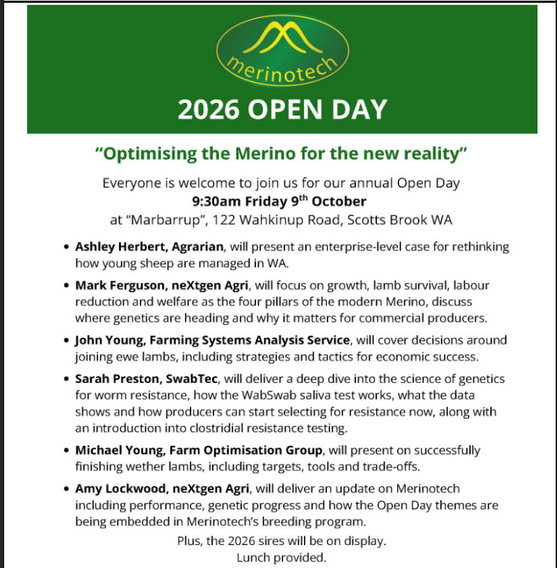 Merinotech 2026 Open Day