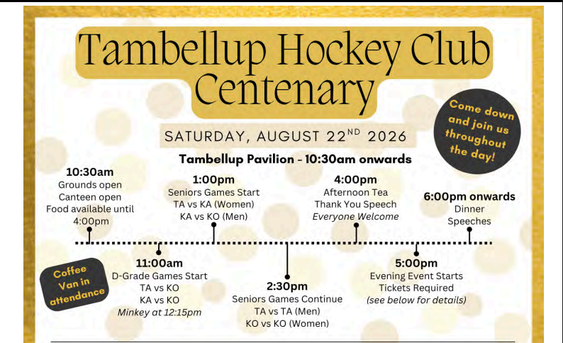 Tambellup Hockey Club Centenary