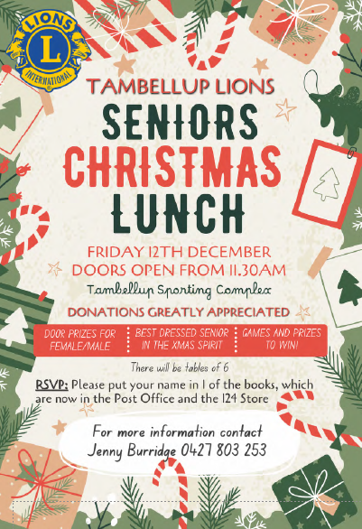 Tambellup Lions Seniors Christmas Lunch