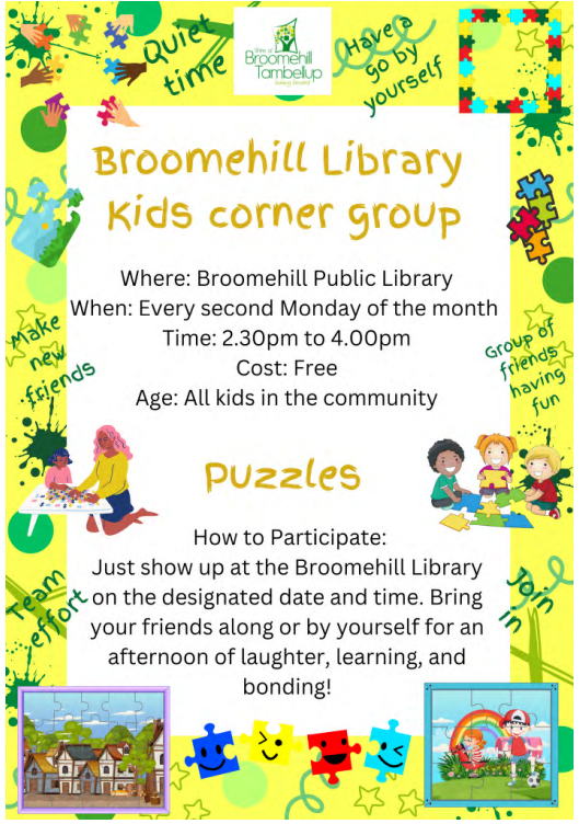 Broomehill Library Kids Corner Group Puzzles